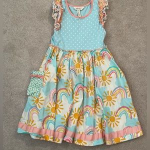 Matilda Jane Dream Chasers Rainbow Way Dress sz 8
